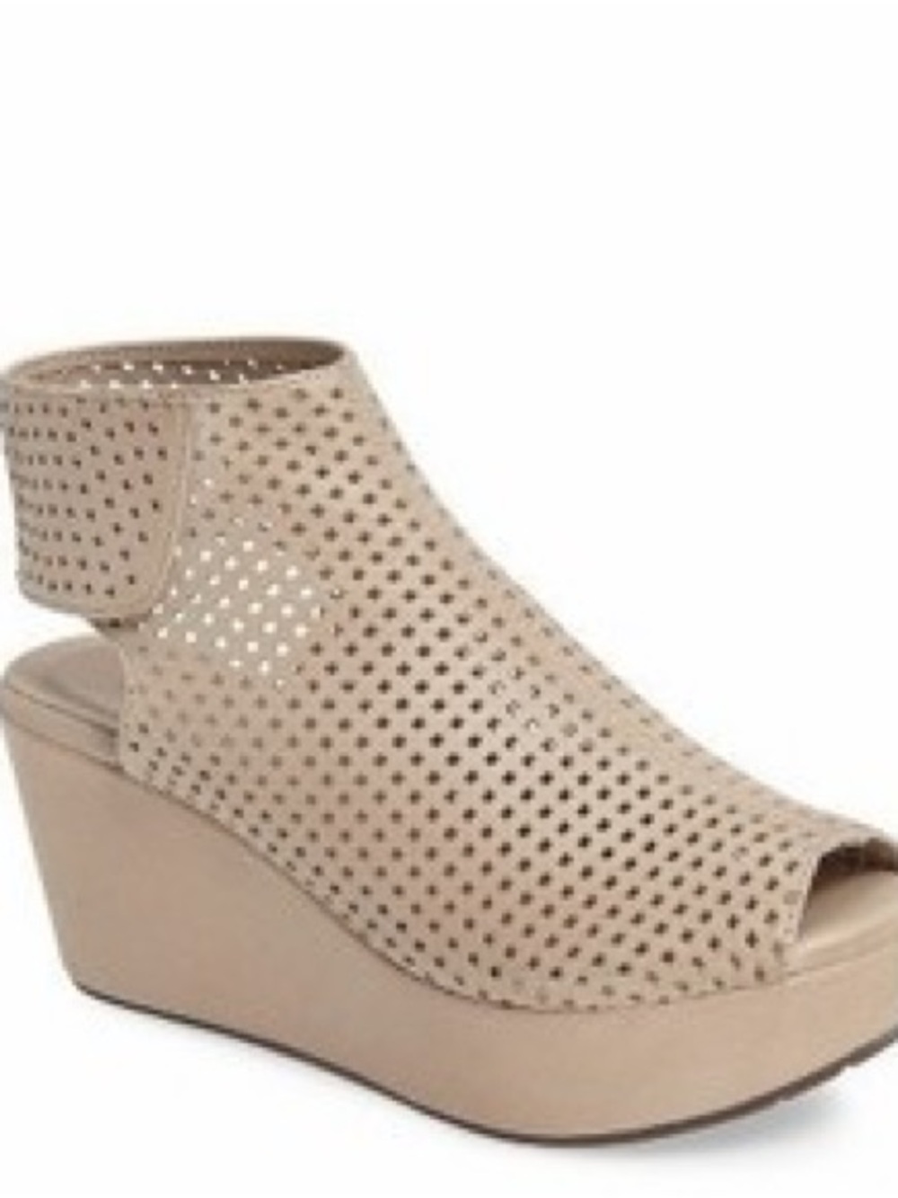 Chocolat Blu Beige Perforated Wedge Sandal